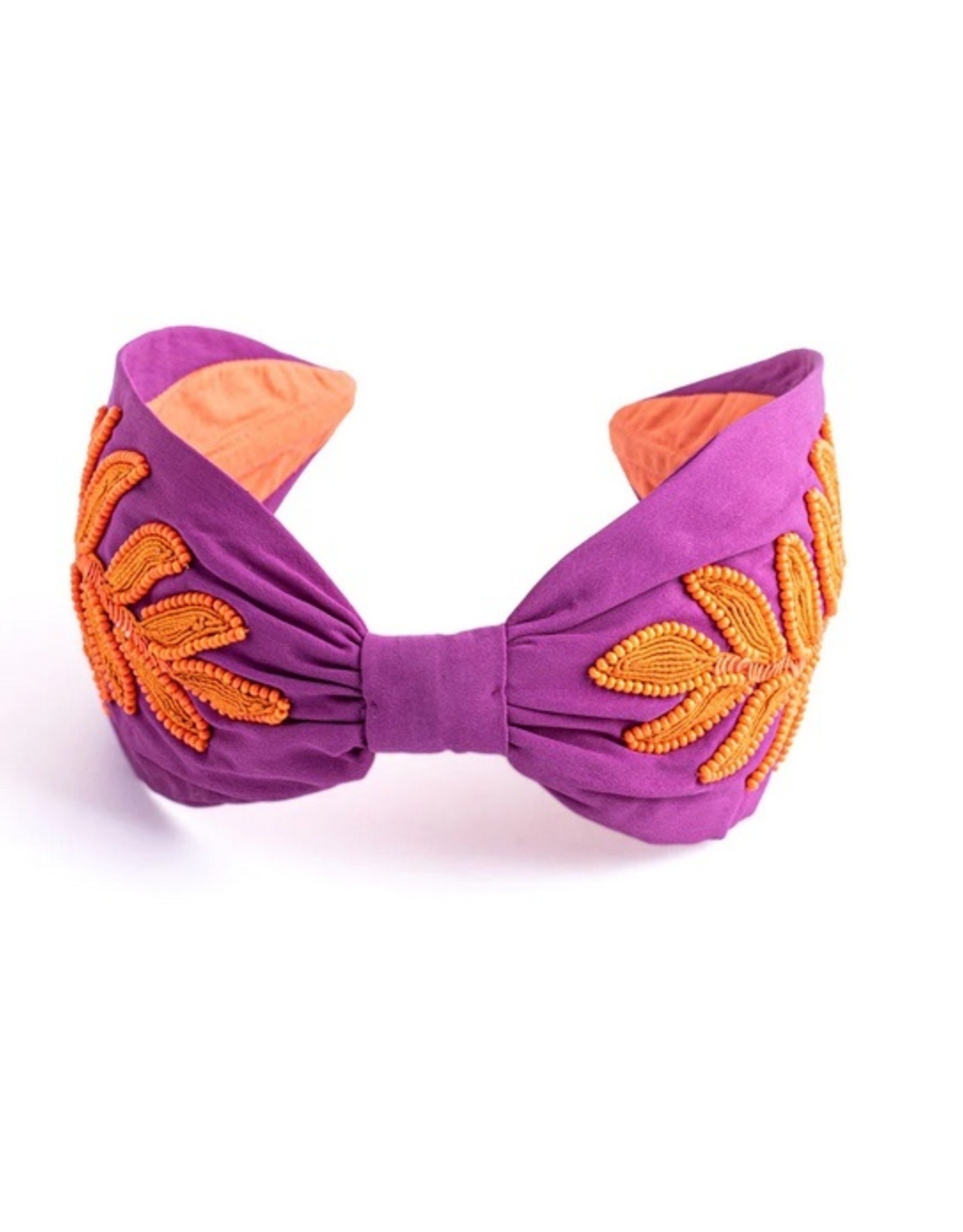 Purple w/Orange Leaf Headband