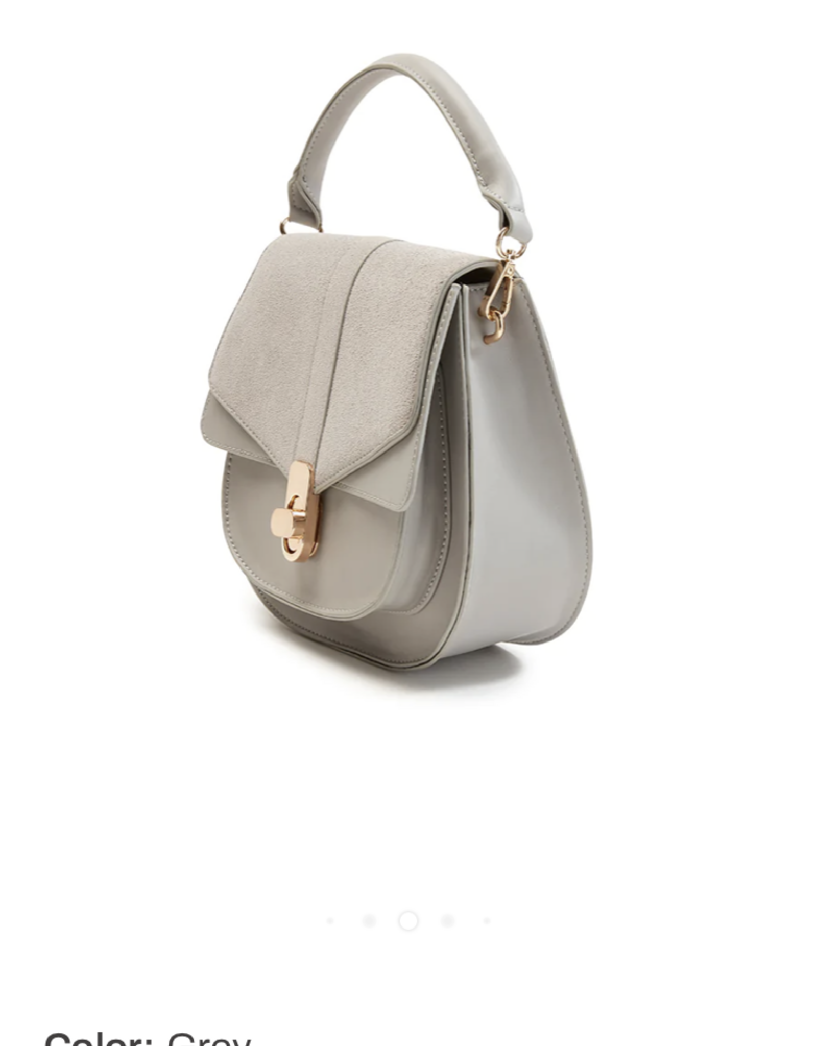 Ava Grey Structured Saddle Bag