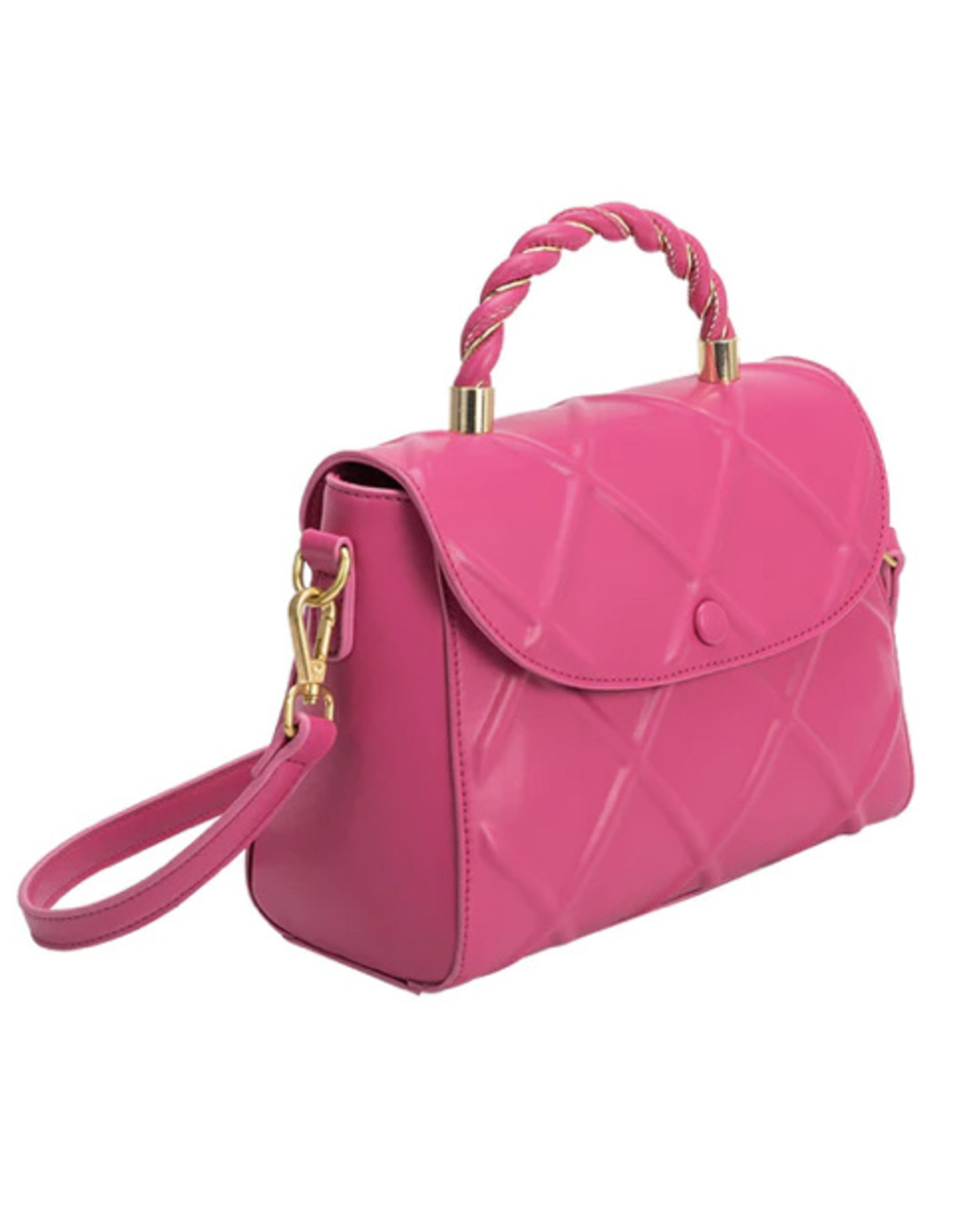 Melie Bianco Ruby Pink Vegan Top Handle Bag