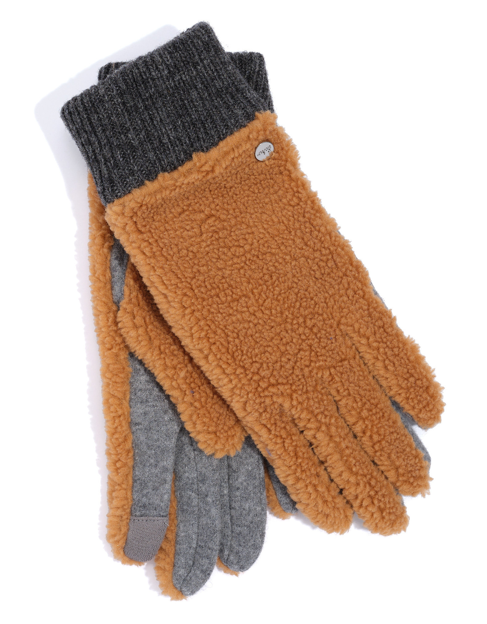 Camel Sherpa Glove w/Knit Cuff
