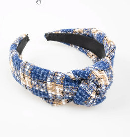 Violet & Brooks Cobalt Tweed Knot Headband
