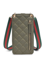 Sage Shauna Quilted Nylon Cell Phone Crossbody
