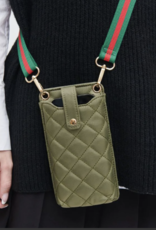 Sage Shauna Quilted Nylon Cell Phone Crossbody