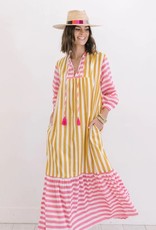 Sunshine Tienda Mustard Stripe Copa Dress