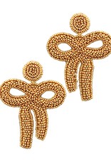 Bead Gold Ribbon Earrings