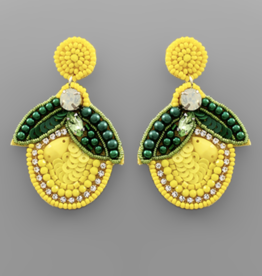 Lemon & Leaf Bead Earrings