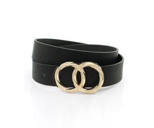 Unisex Double Circle Belt with Gold Buckle