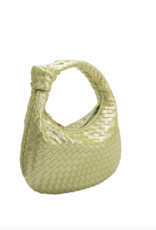 Melie Bianco Drew Lime Small Woven Top Handle Bag