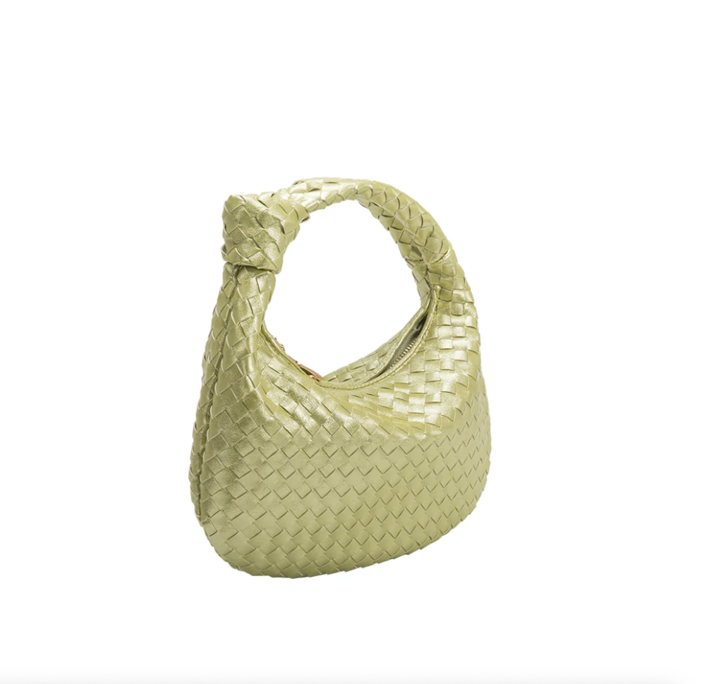 Drew Lime Small Woven Handle Bag - Boutique
