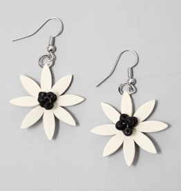 SYLCA White Amaya Flower Earrings