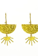 Brass Sunburst Earrings