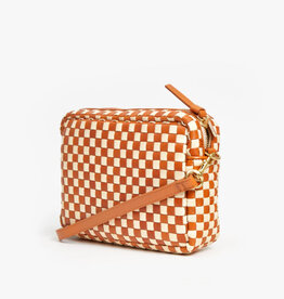 Clare V. Midi Sac Woven Leather Crossbody Bag in Natural