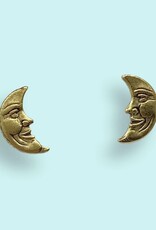 Ornamental Things Man-in-the-Moon Stud Earrings