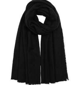 Black Buzzy Boucle Scarf