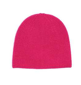 Echo Electric Pink Wool/Cashmere Waffle Beanie