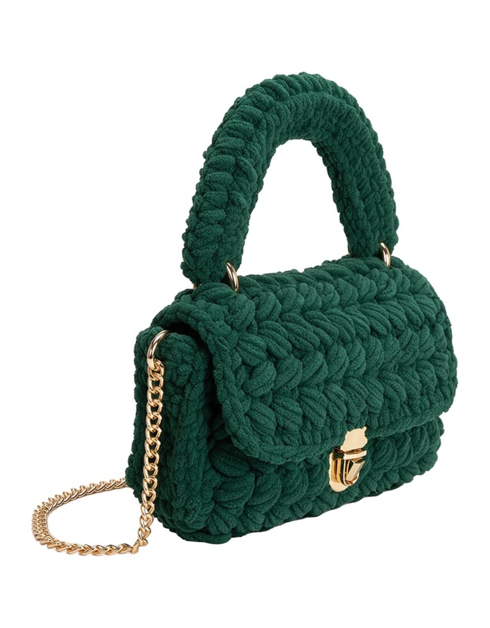 Melie Bianco Avery Chenille Green Crossbody Bag