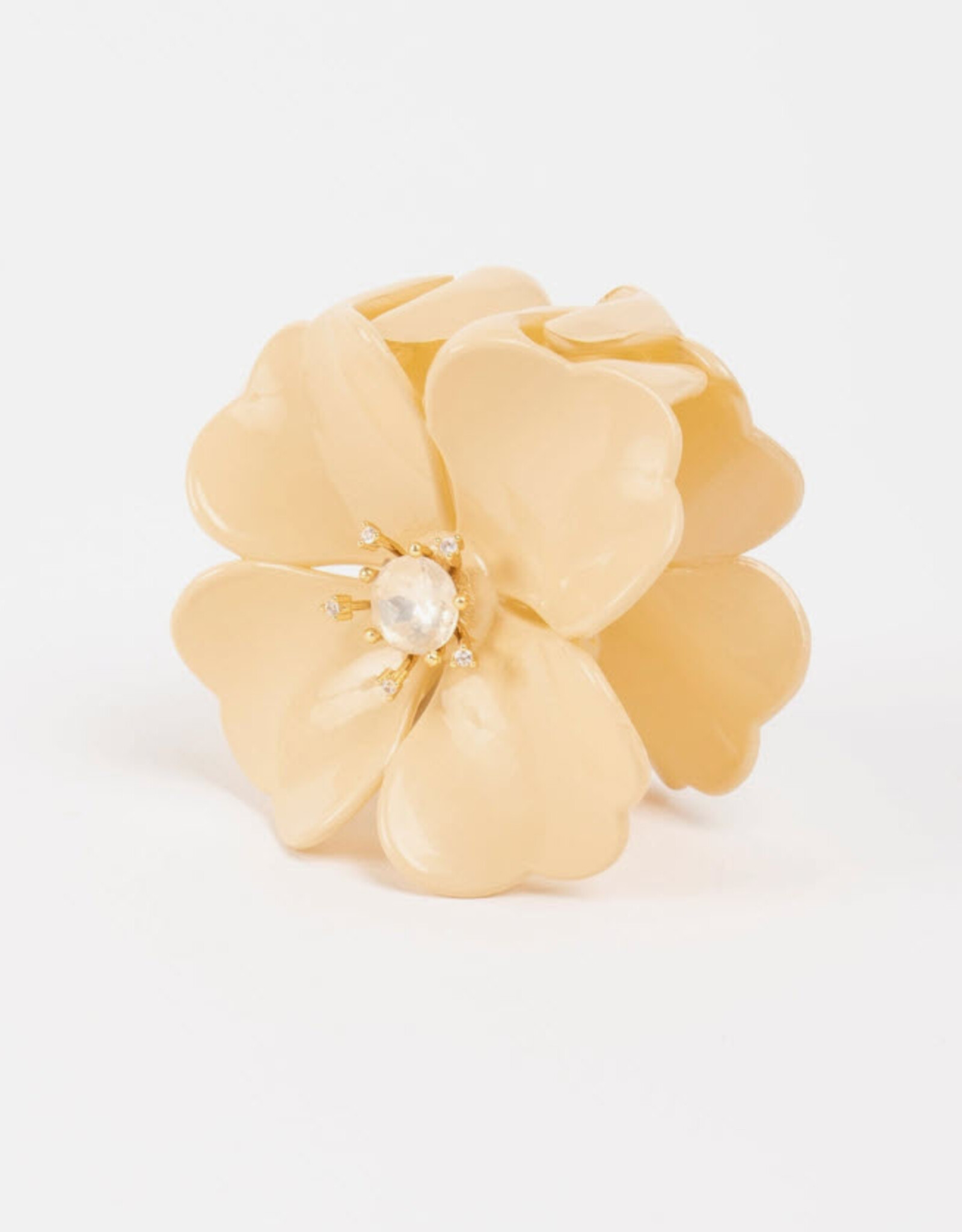 Violet & Brooks Cream Kate Crystal Flower Clip