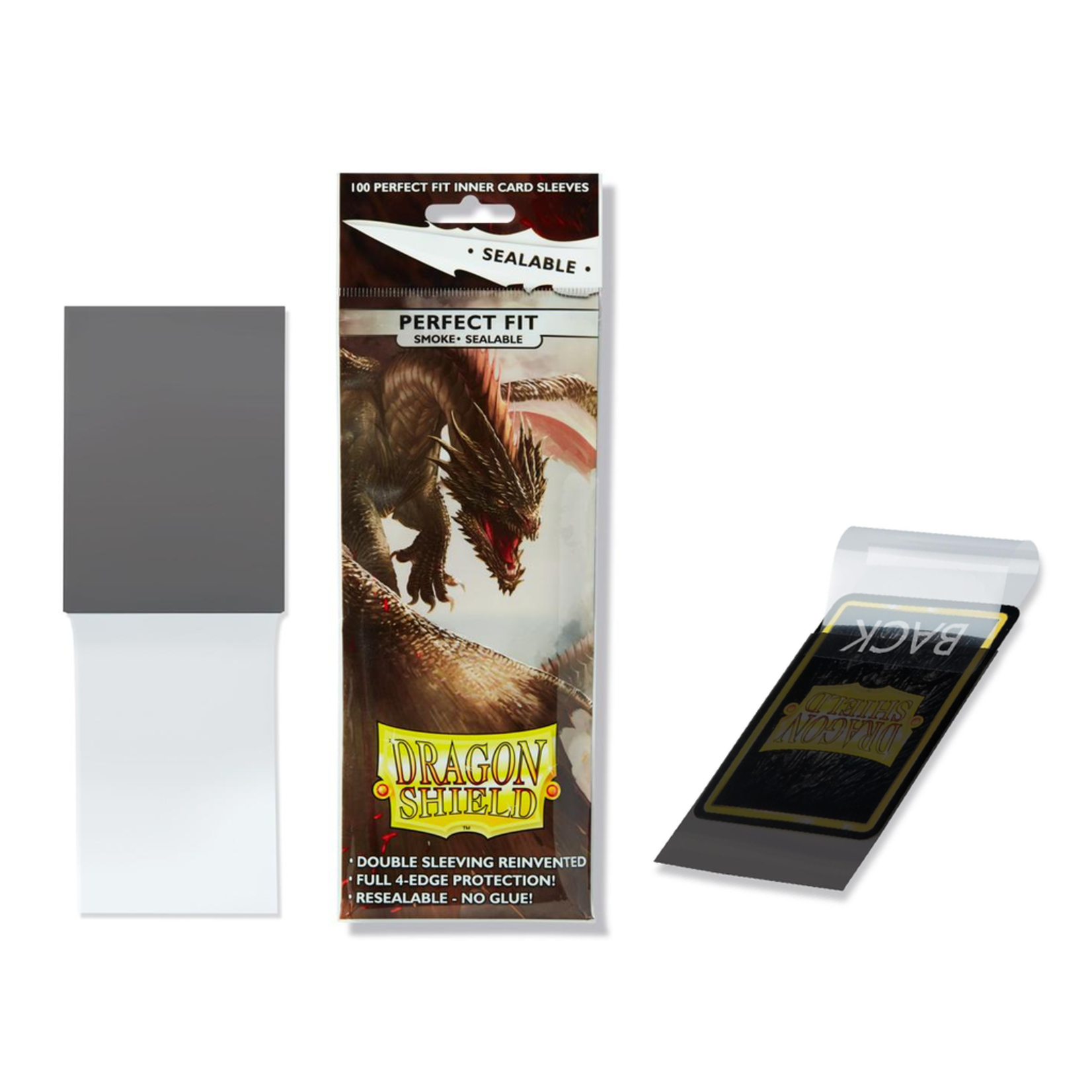 Dragon Shield: Perfect Fit Cards Sleeves - Side-load Smoke (100