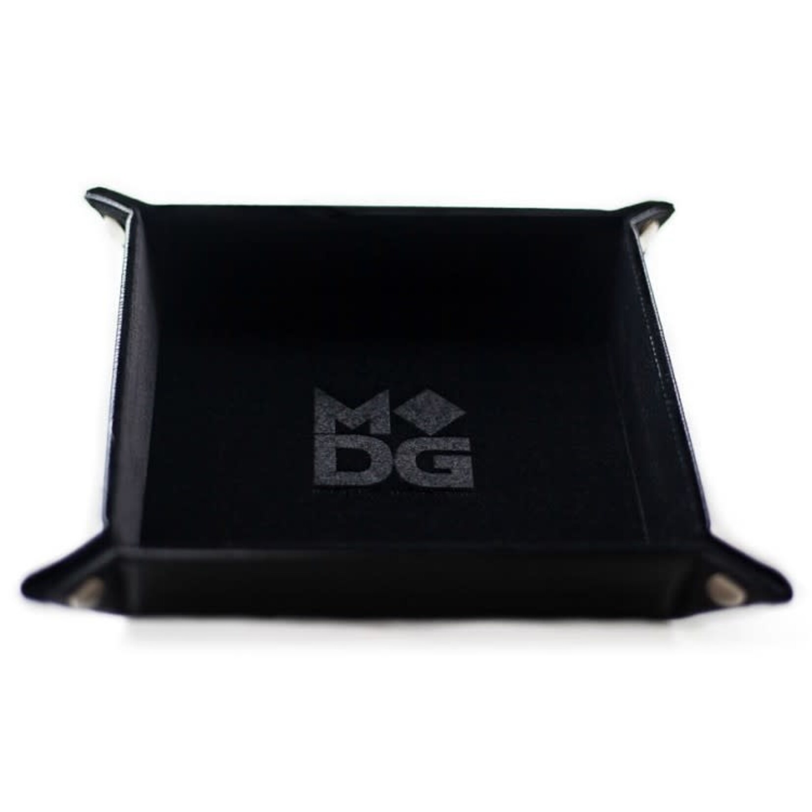 Metallic Dice Games Folding Dice Tray: Velvet 10in x10in BK