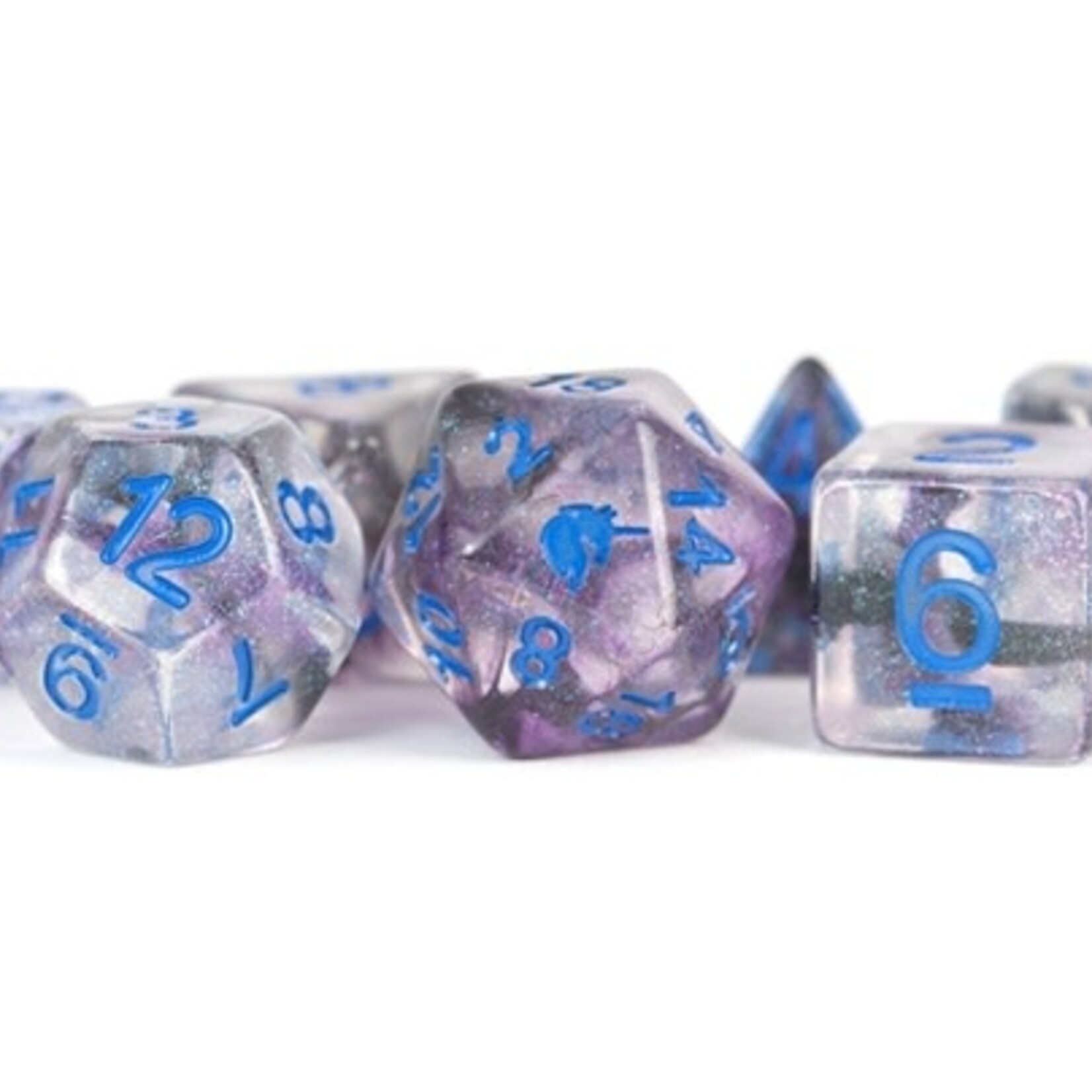 Metallic Dice Games Unicorn Resin Poly Dice Set: Stellar Storm (7)