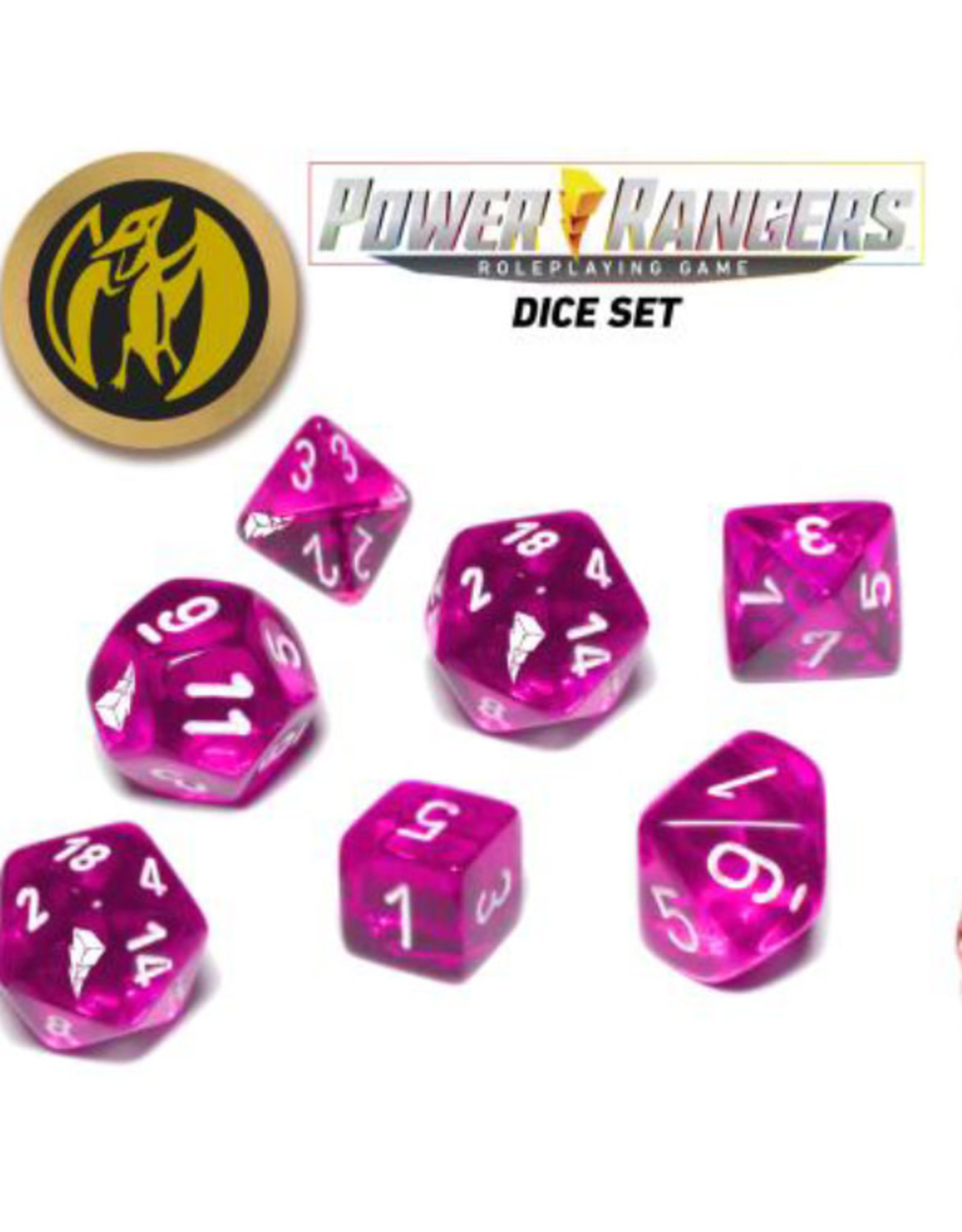 Renegade Game Studios Power Rangers RPG: Game Dice Set - Pink (7+coin)