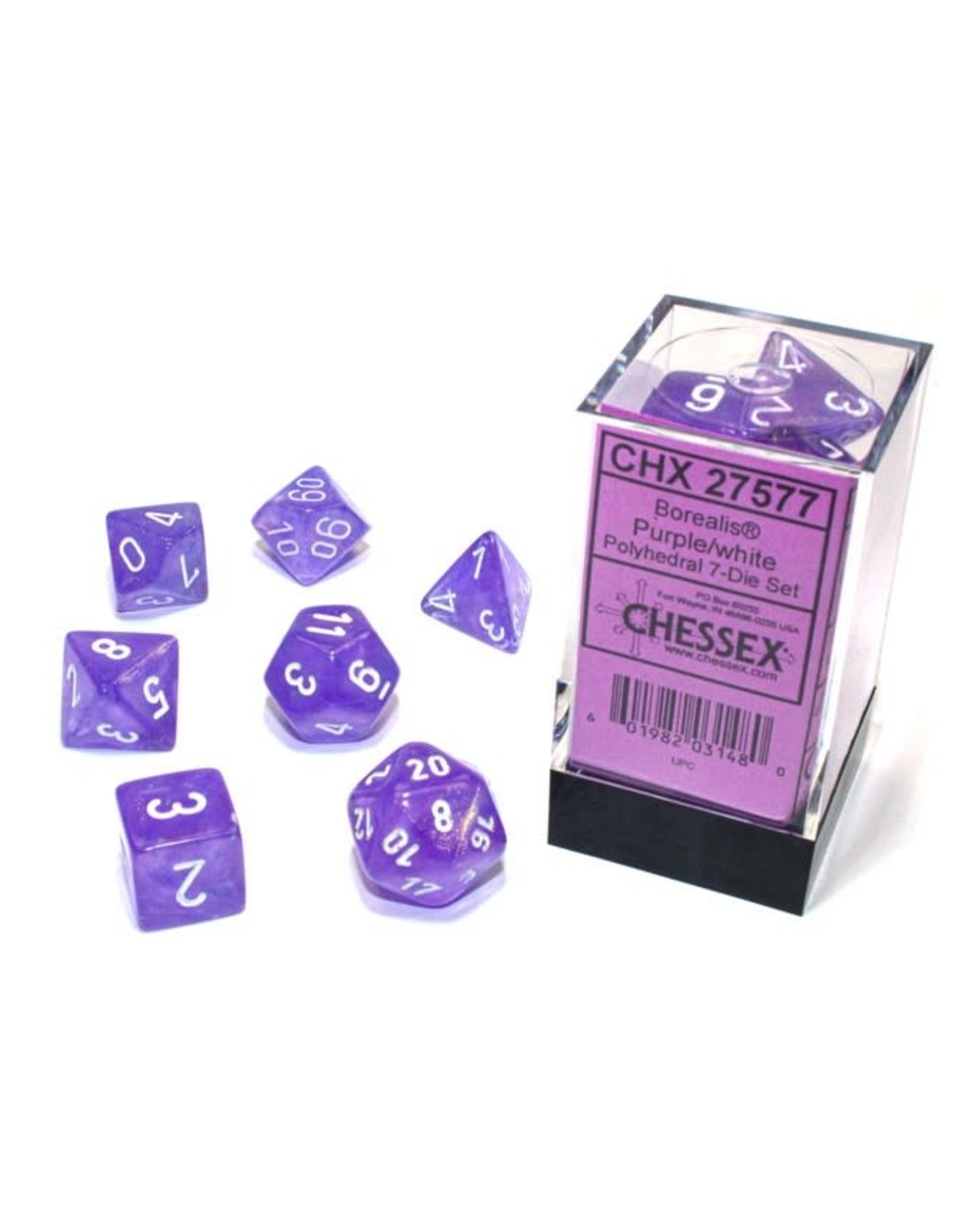 Chessex 7-Set Cube BOR LUM PUwh