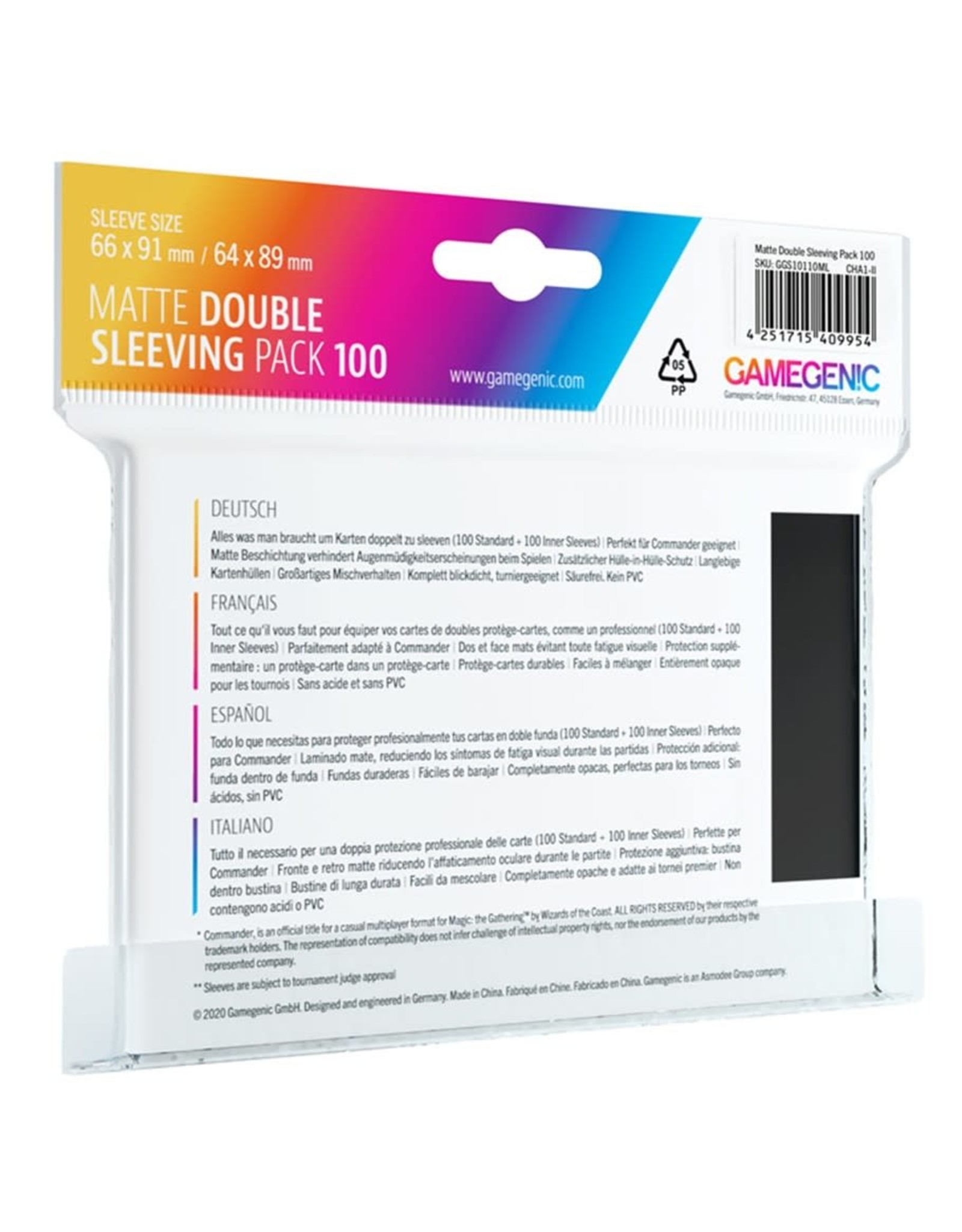 GameGenic DP: Matte: Double Sleeving Pack (100)