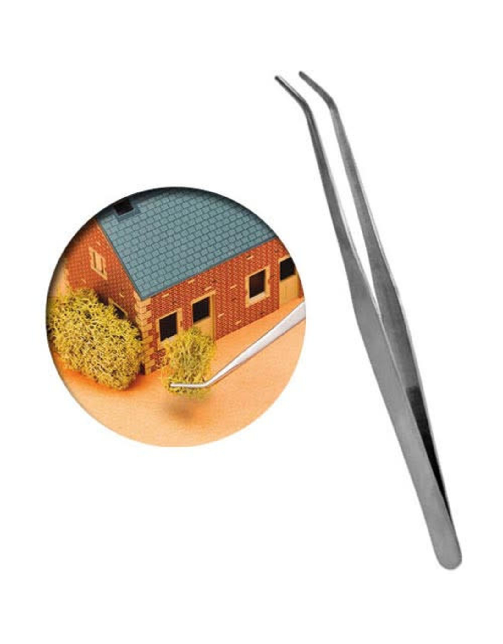Vallejo Tool: Strong Curved Stainless Steel Tweezers (175mm)