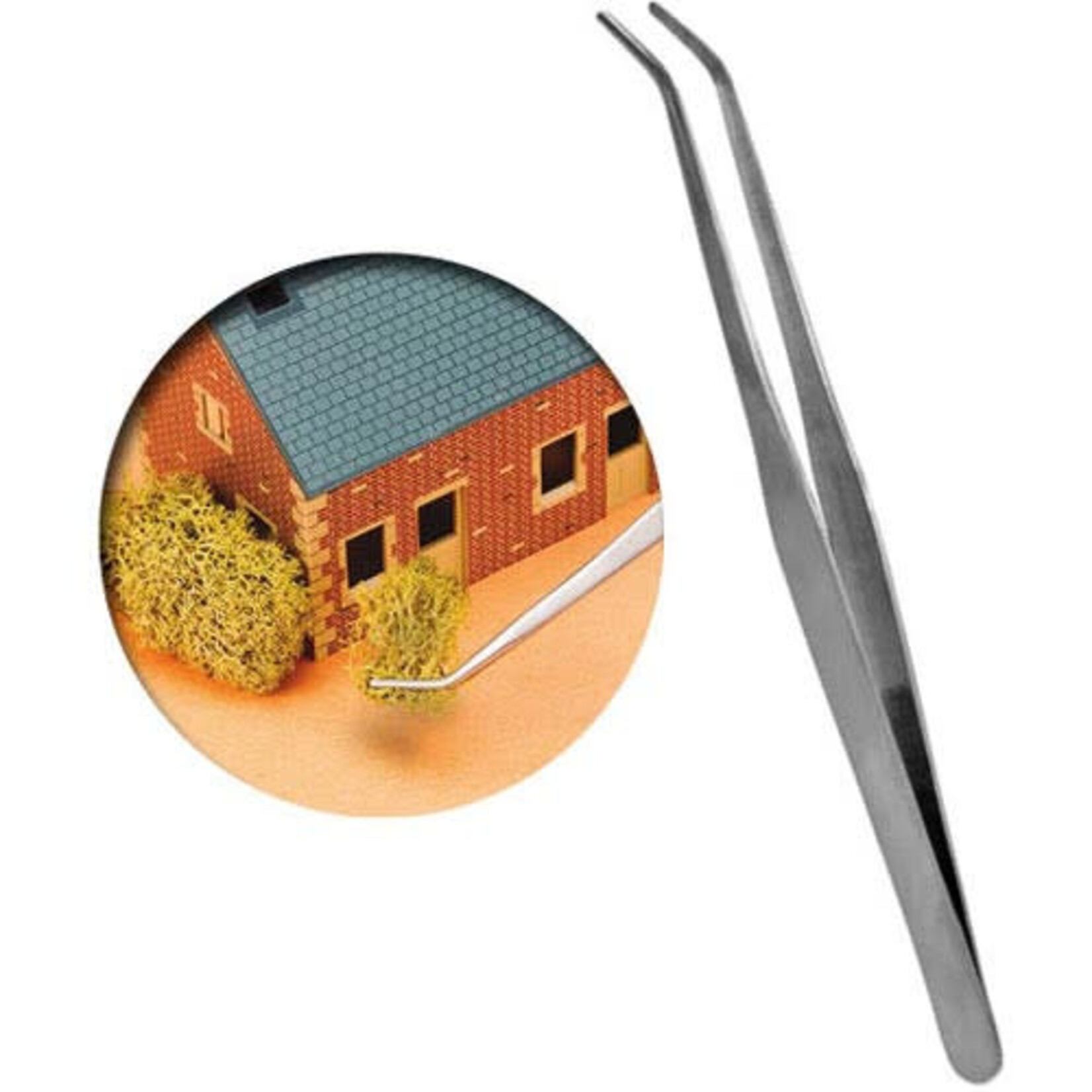 Vallejo Tool: Strong Curved Stainless Steel Tweezers (175mm)