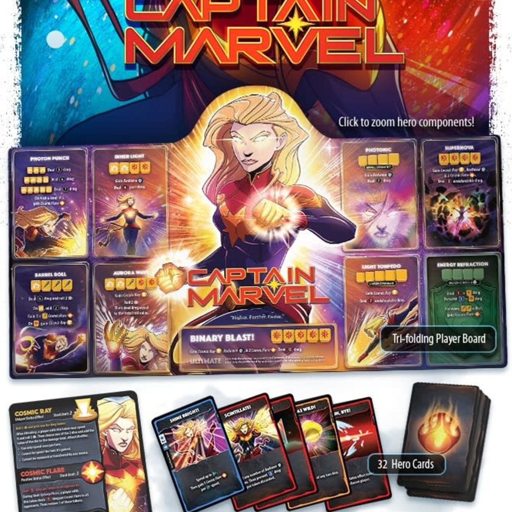 Roxley Game Labs Dice Throne: Marvel: Captain Marvel Sleeves