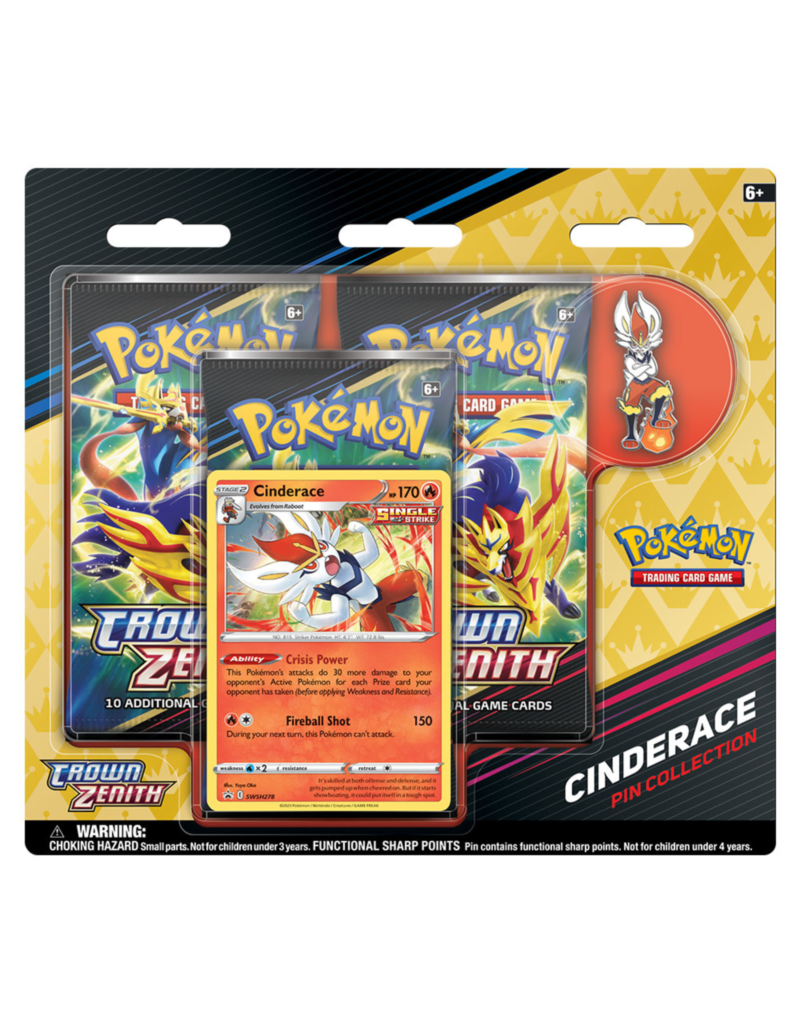 The Pokemon Company PKM: S&S12.5: Crown Zenith Pin Collection: Cinderace