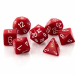 Chessex Opaque Red/White polyhedral 7-dice set