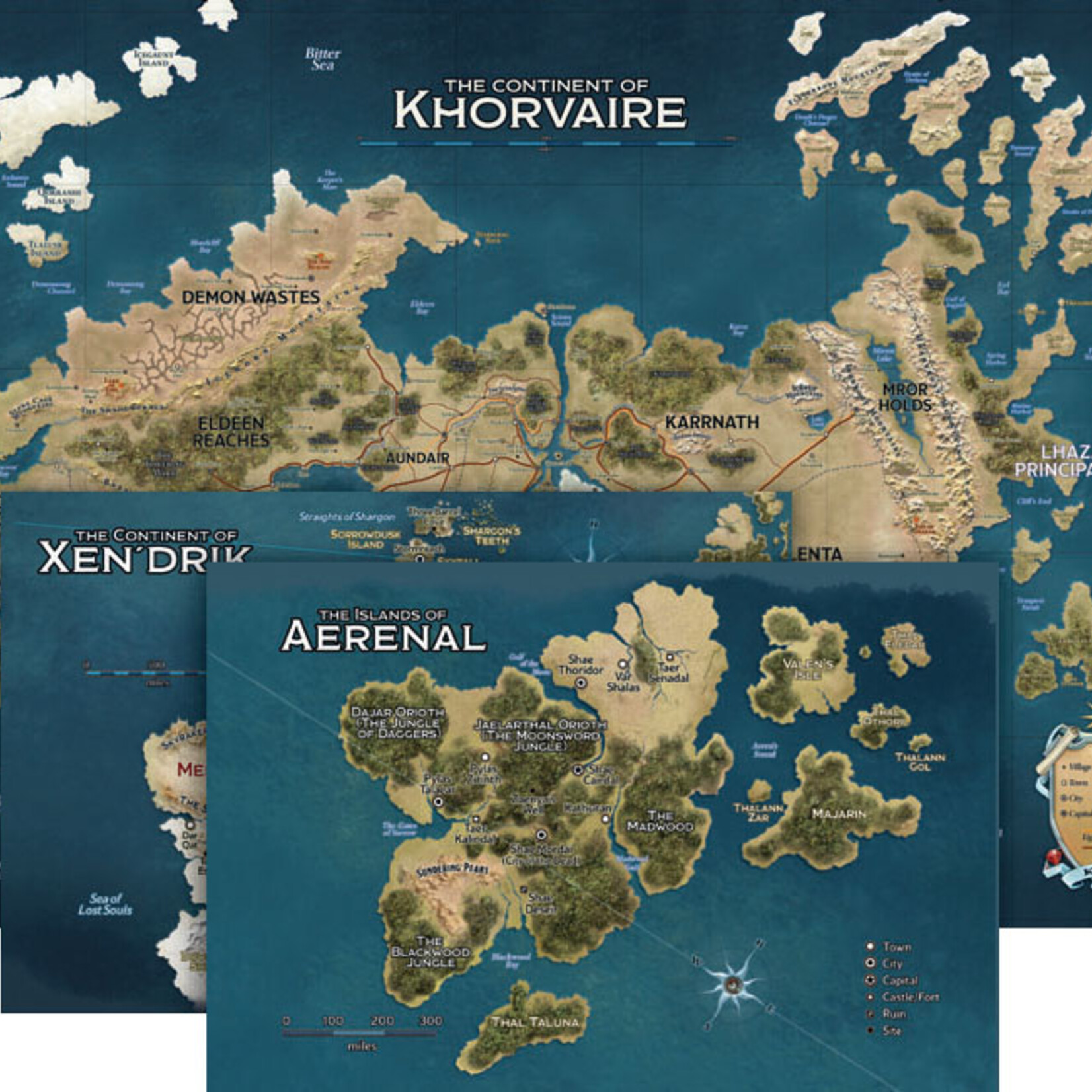 Gale Force 9 Dungeons and Dragons RPG: Eberron - Rising from the Last War - Nations of Khorvaire Map Set