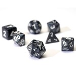 Sirius Dice RPG Dice Set (7): Pearl Acrylic Charcoal Grey with White