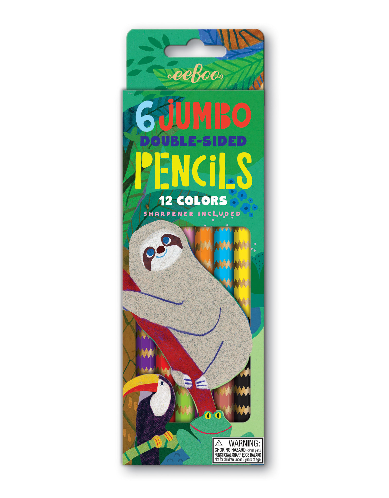 Eeboo Sloth 6 Jumbo Double Pencils