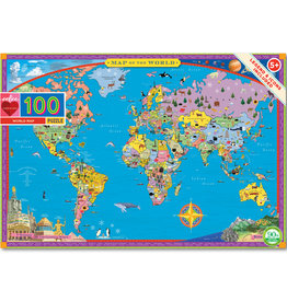 Eeboo 100pc World Map Puzzle