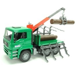 Bruder MAN Timber truck with loading crane and 3 trunks