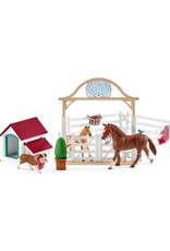 Schleich Horse Club Hannah's guest horses with Ruby the dog