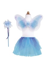 Great Pretenders Fancy Flutter Skirt with Wings & Wand, Blue, Size 4-6