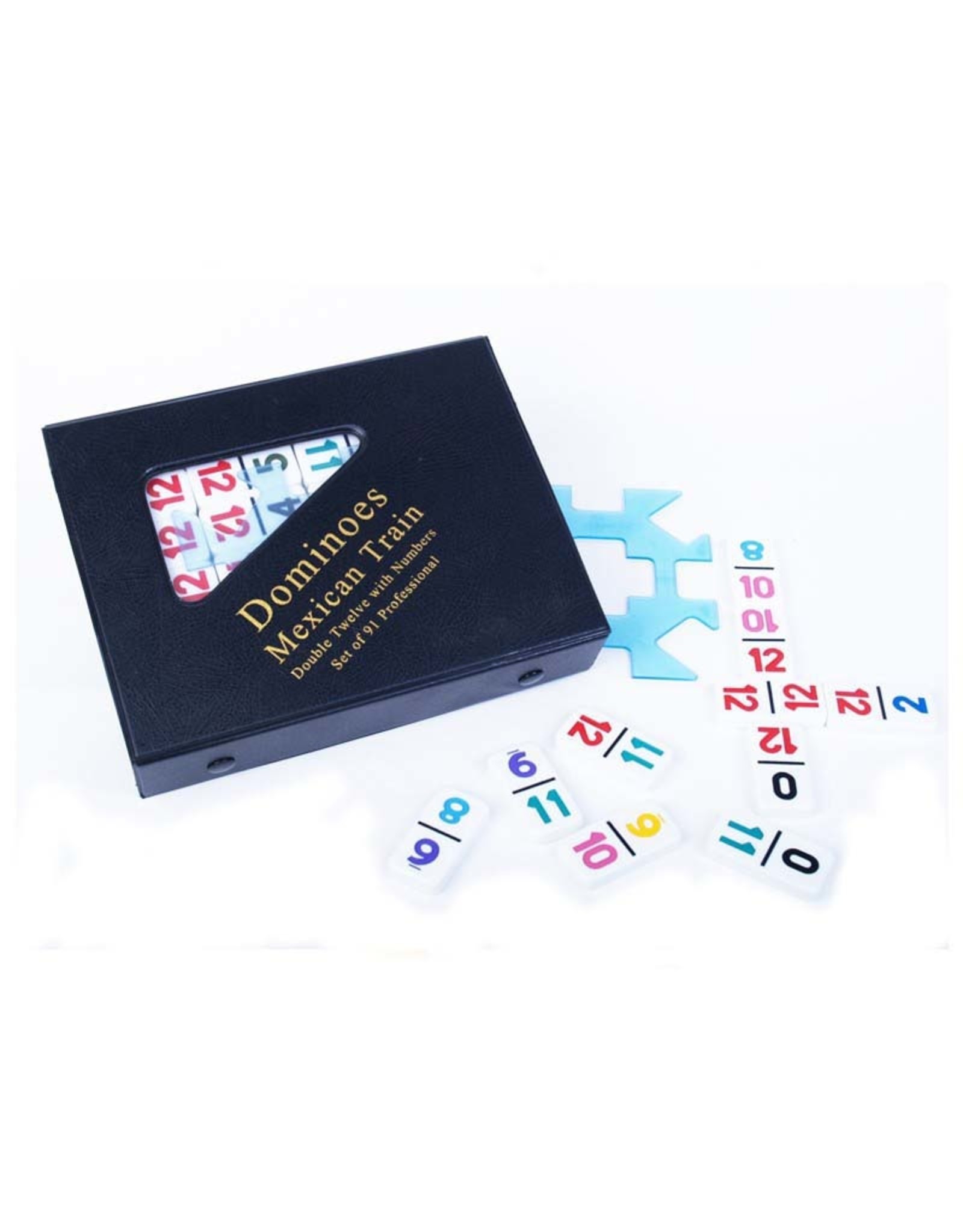 John Hansen Double 12 Mexican Train with Numbered Tiles