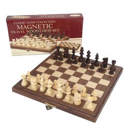 John Hansen 11x11 Travel Magnetic Walnut Chess Set