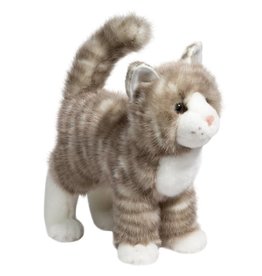 Douglas 12" Zipper Grey Tabby Cat