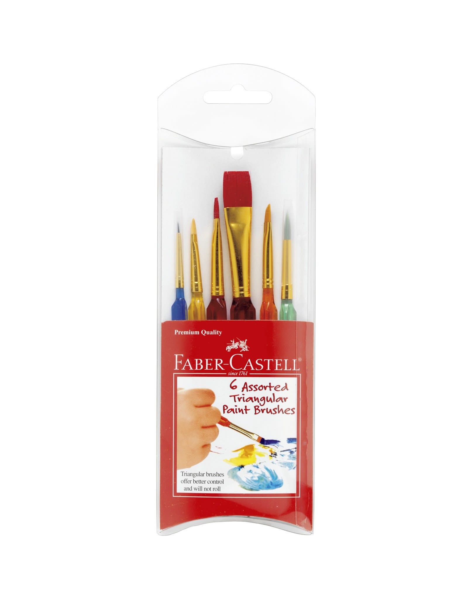 Faber-Castell 6 ct Triangular Handle Paintbrush Set