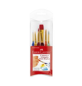 Faber-Castell 6 ct Triangular Handle Paintbrush Set