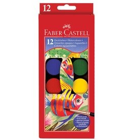 Faber-Castell 12 ct Watercolor Paint Set, cakes with free brush