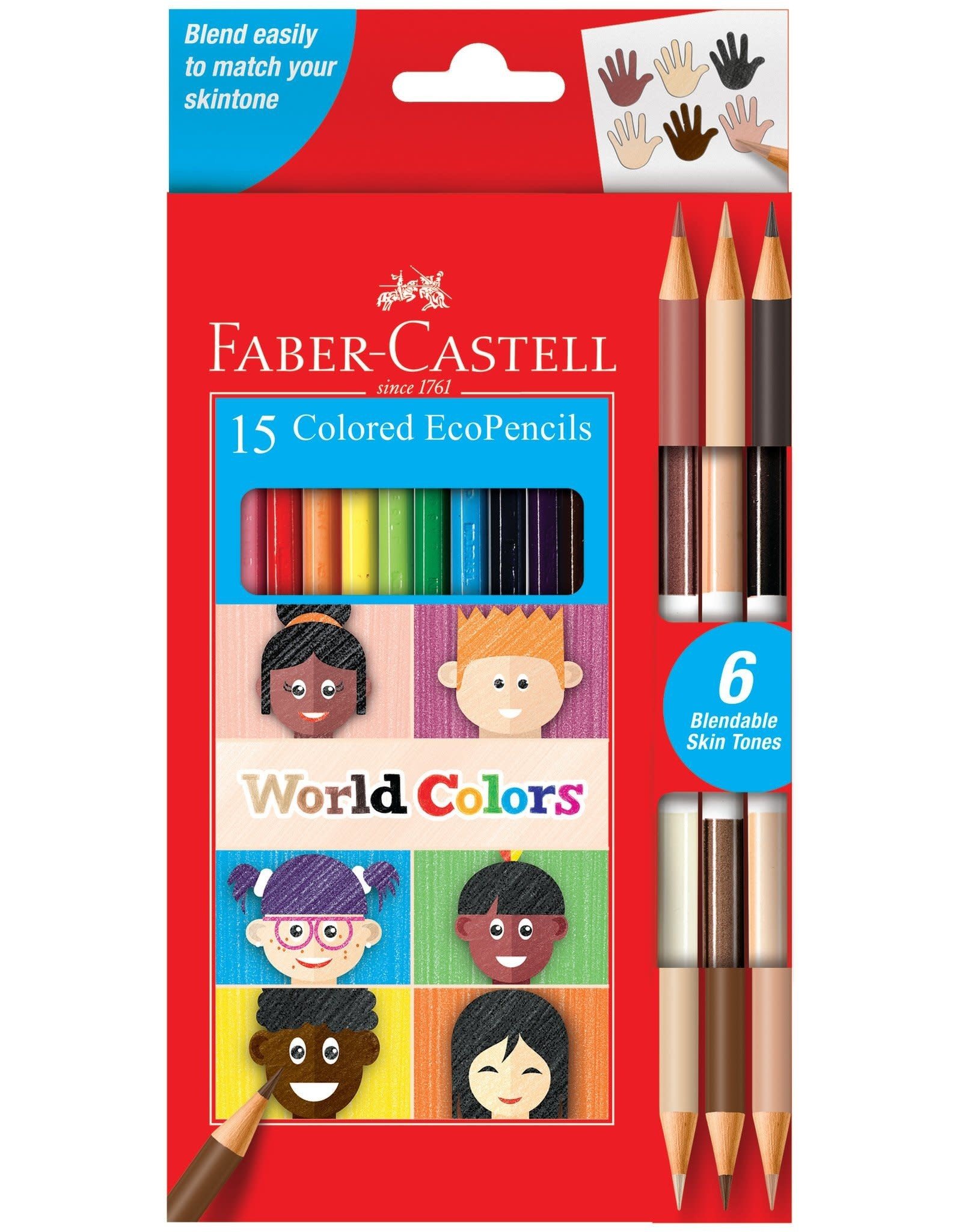 Faber-Castell World Colors 15count Colored Eco Pencils