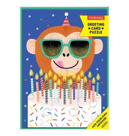 Mudpuppy Greeting Card Puzzle : Monkey Cake