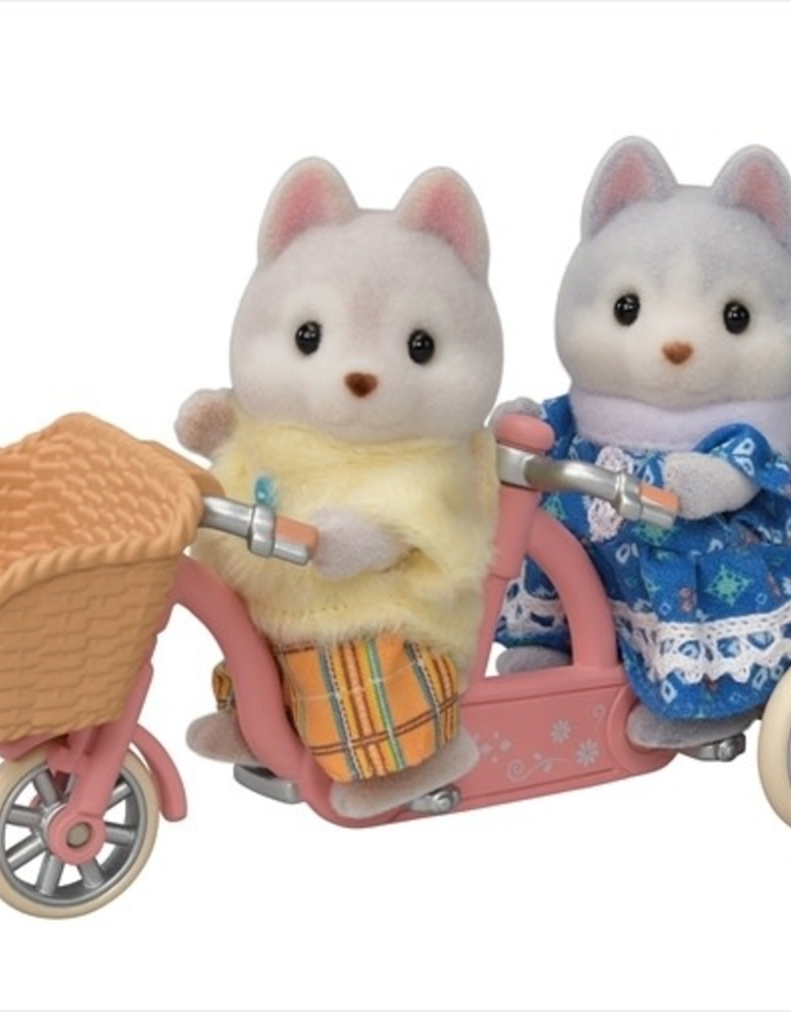 Calico Critters CC Tandem Cycling Set - Husky Sister & Brother