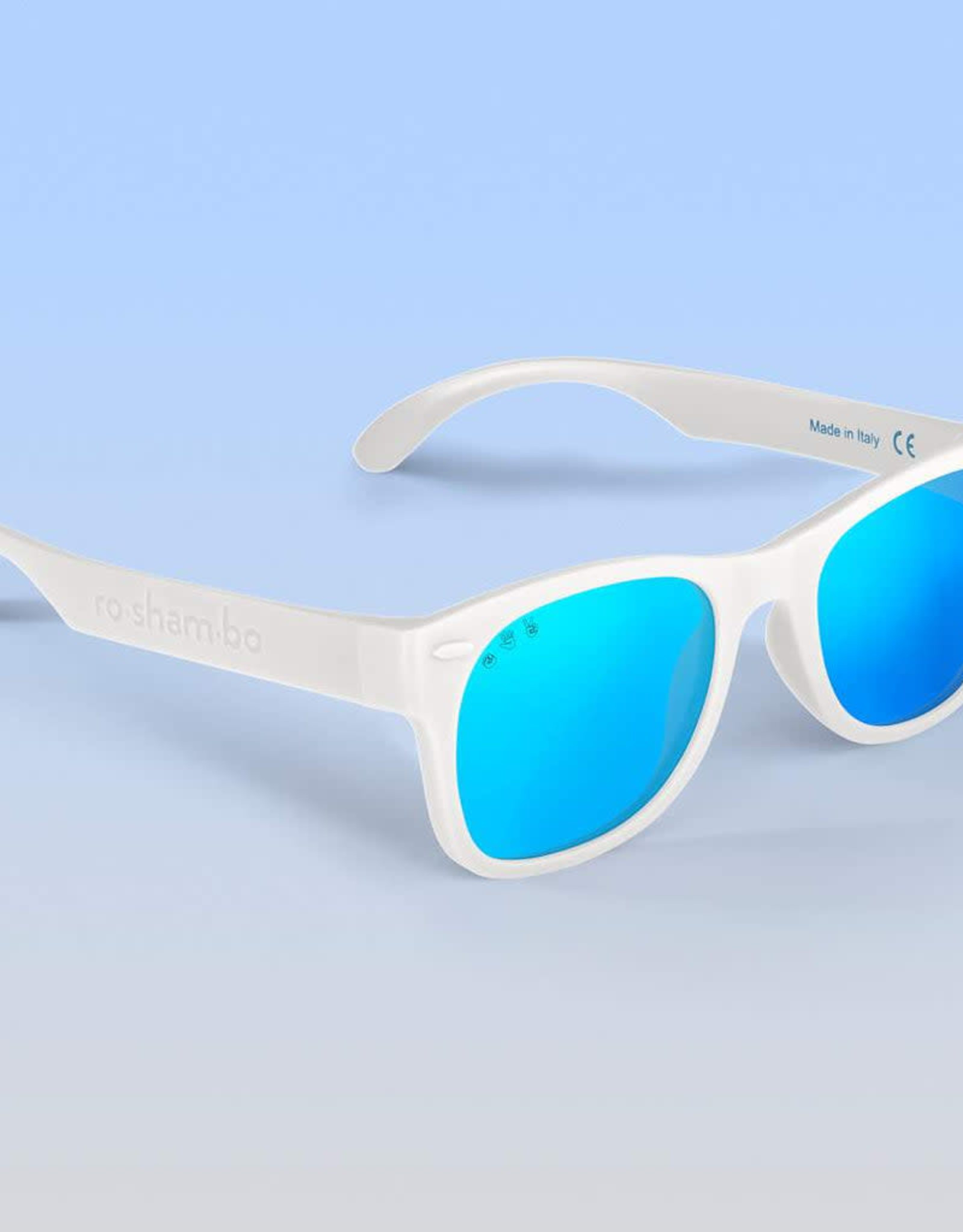 Ro Sham Bo Sunglasses - Ice Ice Baby White - Mirrored Blue, Baby (0-2)