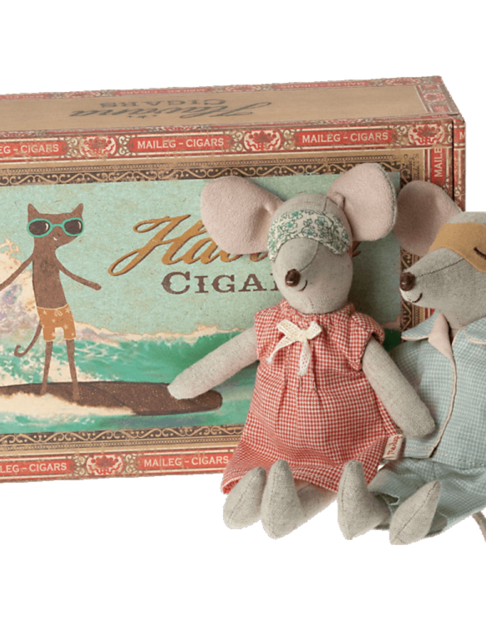 Maileg Maileg Mum & Dad Mice in Cigar Box (B)